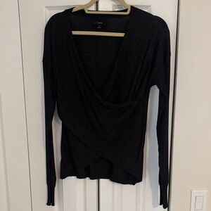 Lumiere Black Wrap Knit Top